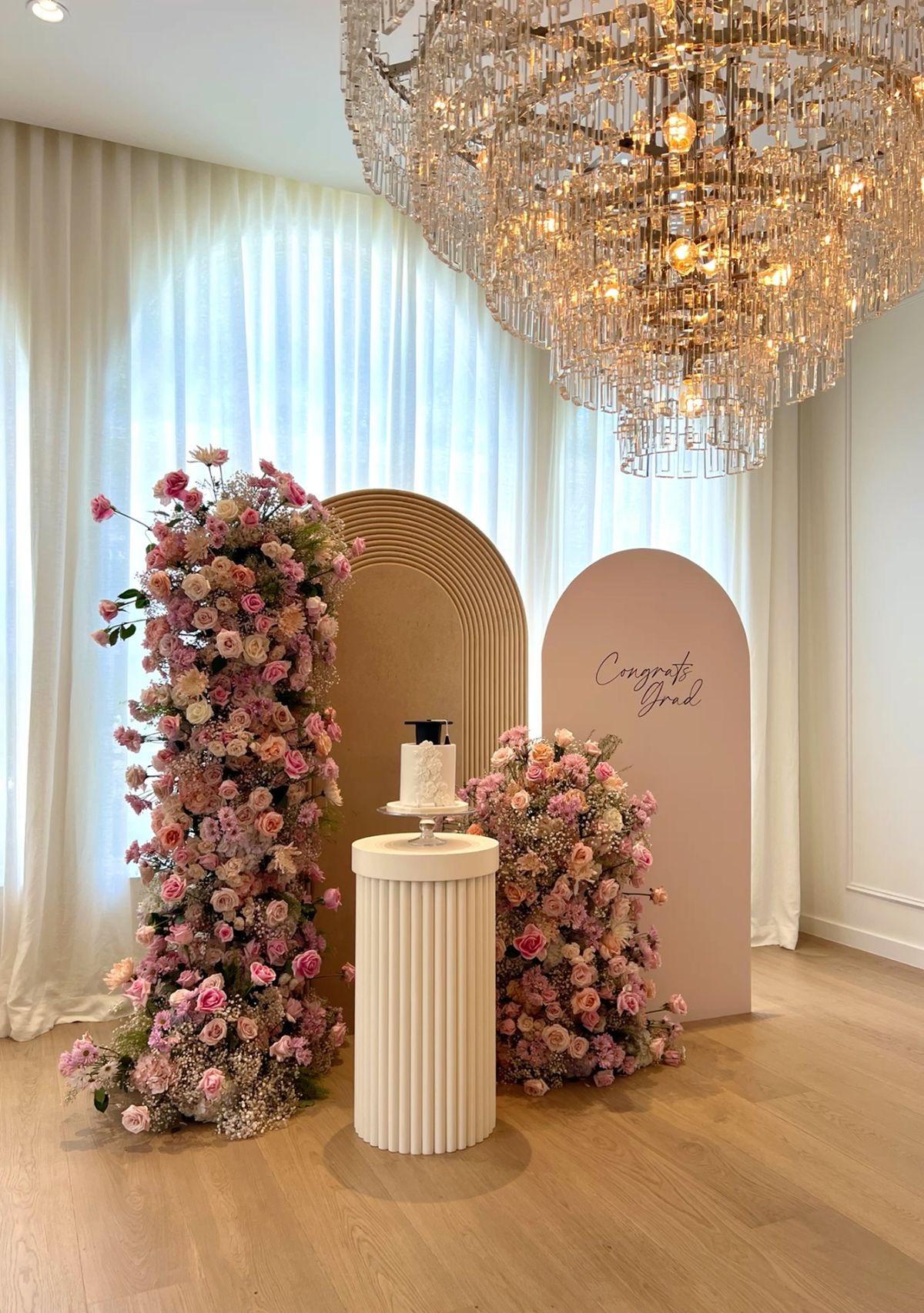 Styled backdrop panel